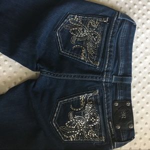 Miss Me sz 27 dark wash bootcut jeans bling E